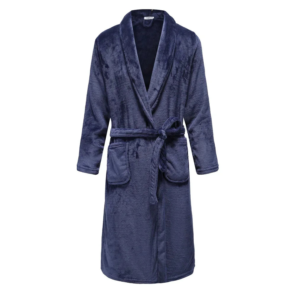 Robe Kimono Homme Flanelle Épaisse Hiver