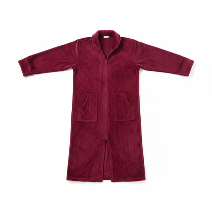 Peignoir Long Flanelle Jacquard - Chaleur & Douceur