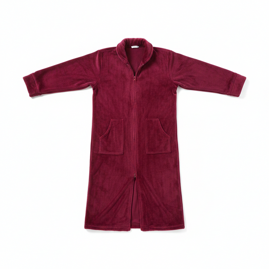 Peignoir Long Flanelle Jacquard - Chaleur & Douceur