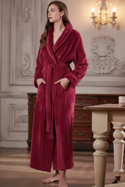 Peignoir Long Flanelle Jacquard - Chaleur & Douceur