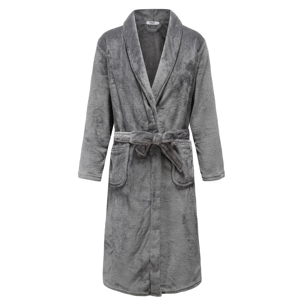 Robe Kimono Homme Flanelle Épaisse Hiver