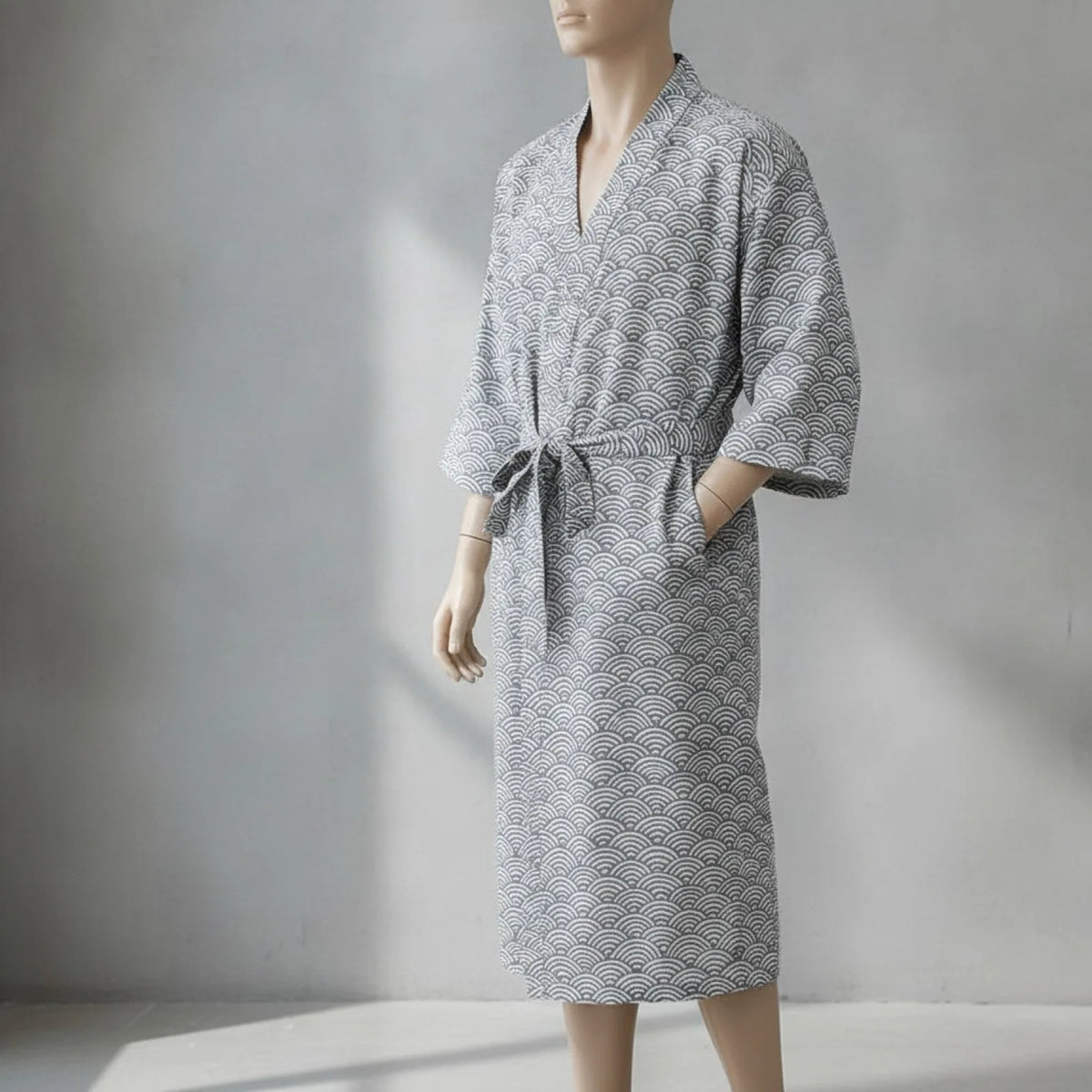 Peignoir Homme Coton Doux Style Samouraï