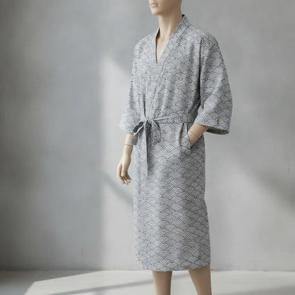 Peignoir Homme Coton Doux Style Samouraï