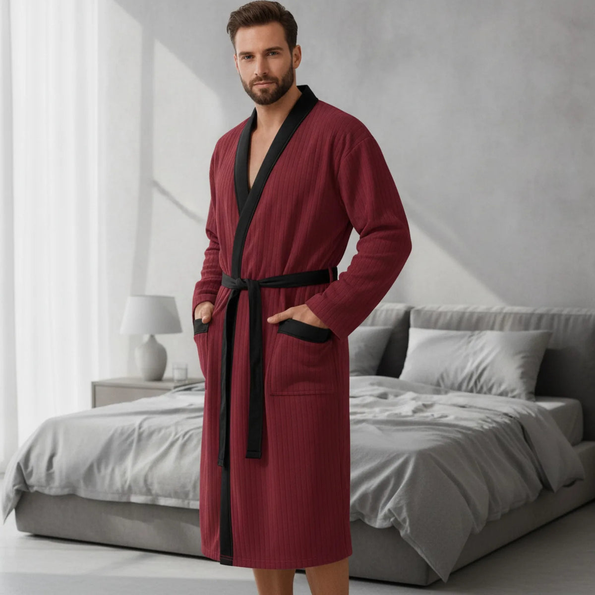 Ceinture Longue Douce pour Peignoir Homme