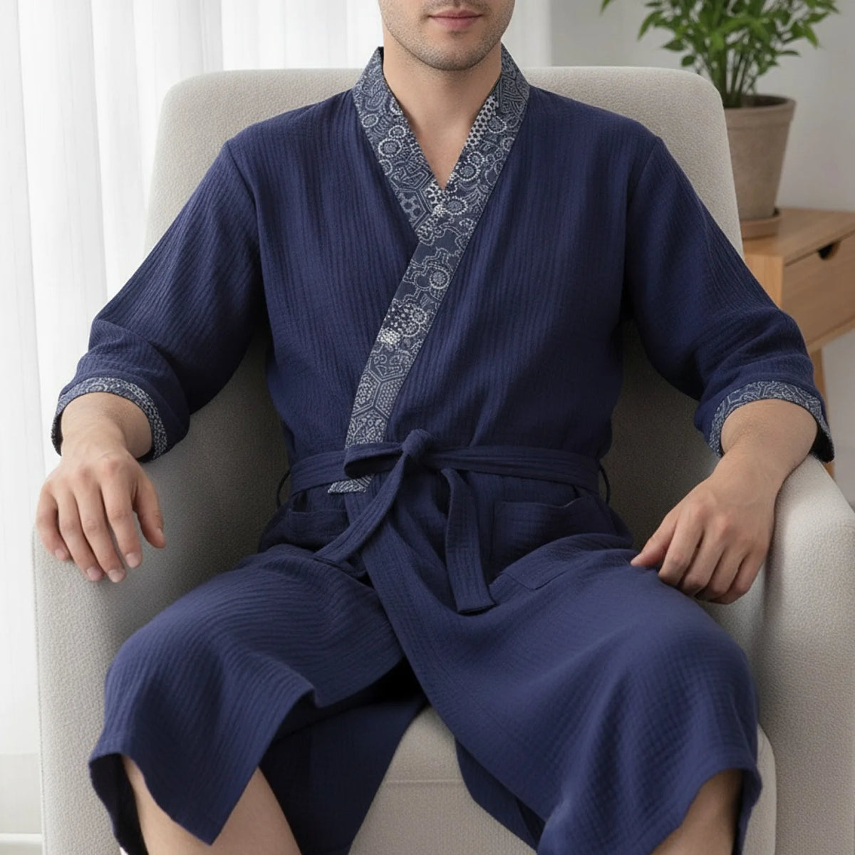 Peignoir Homme Coton Fin Respirant