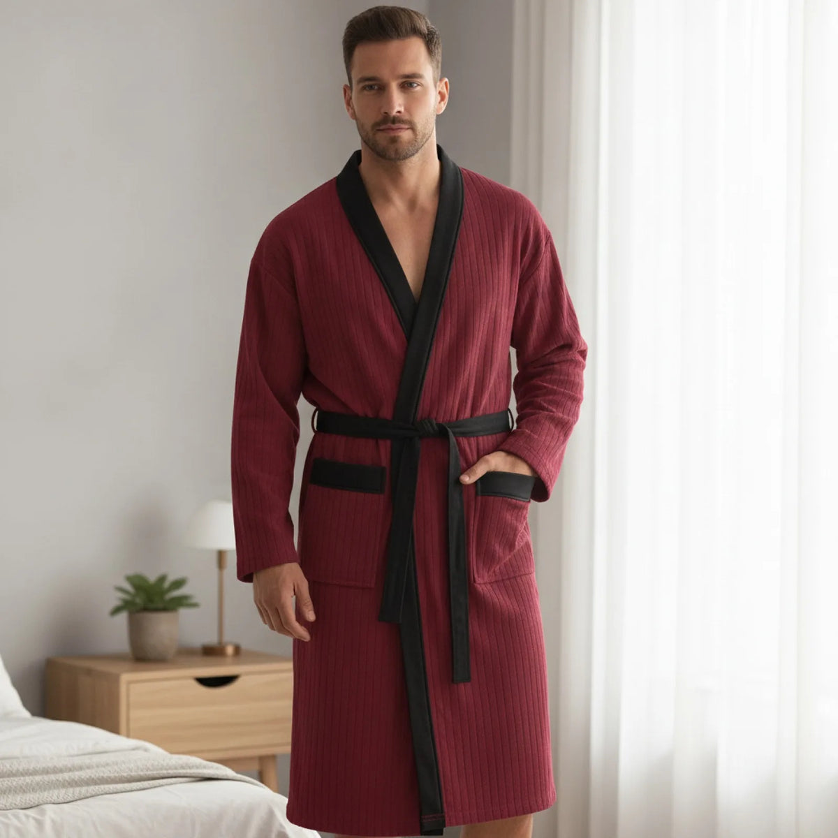 Ceinture Longue Douce pour Peignoir Homme