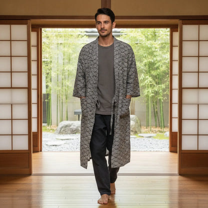 Peignoir Homme Coton Doux Style Samouraï