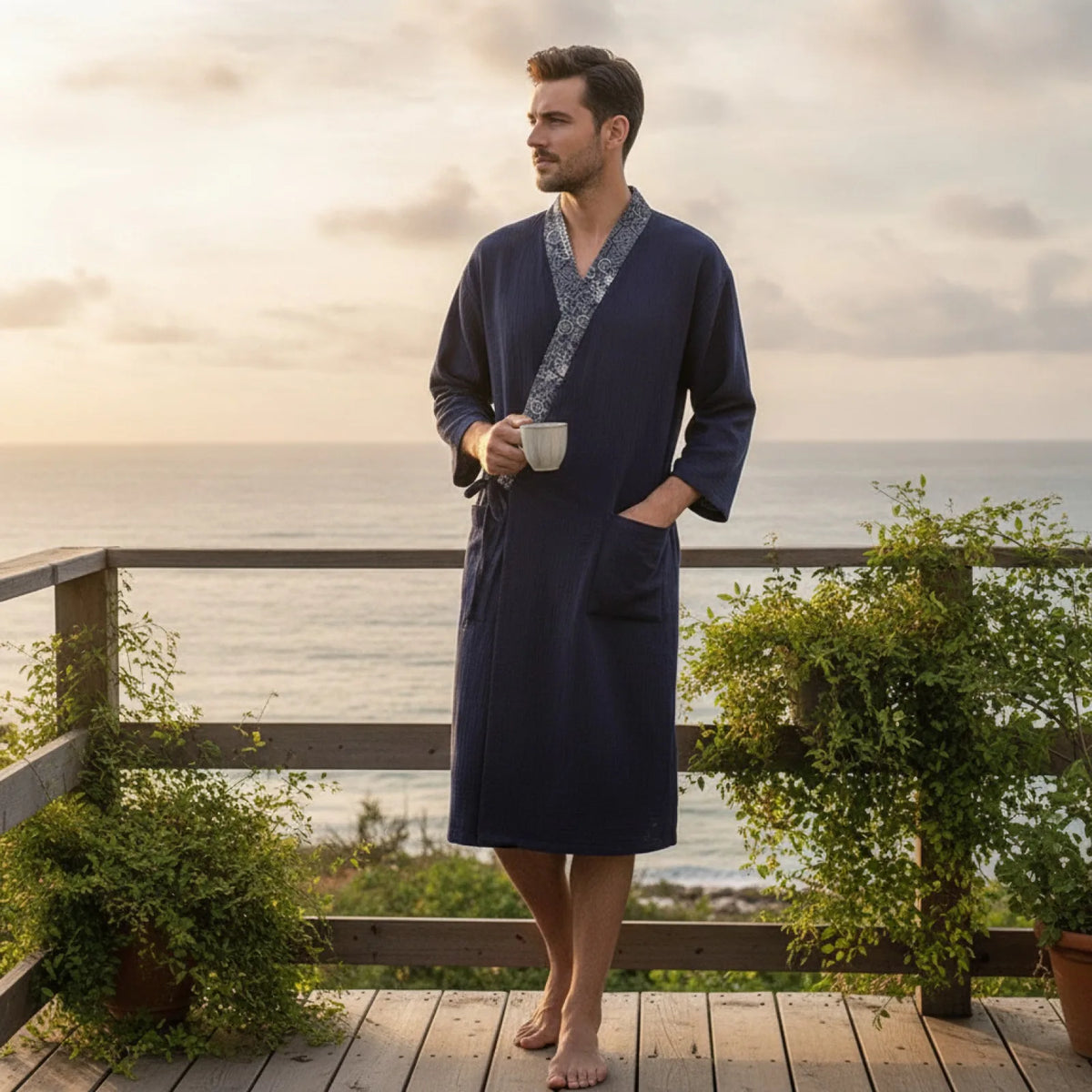 Peignoir Homme Coton Fin Respirant