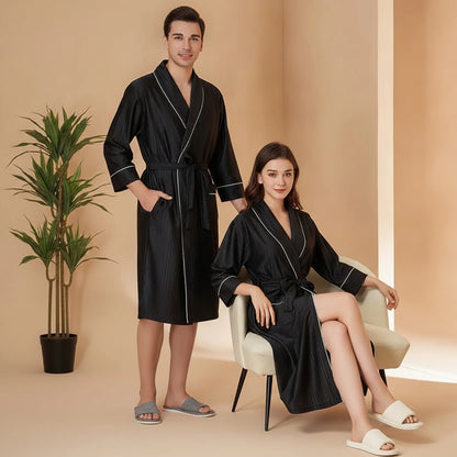 Peignoir Rayée Couple : Confort Léger
