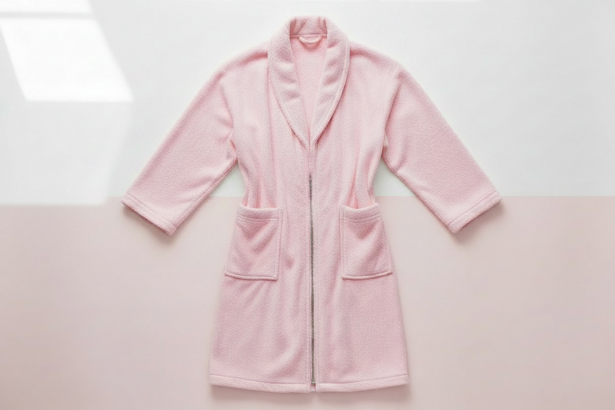 Peignoir Long Flanelle Jacquard - Chaleur & Douceur